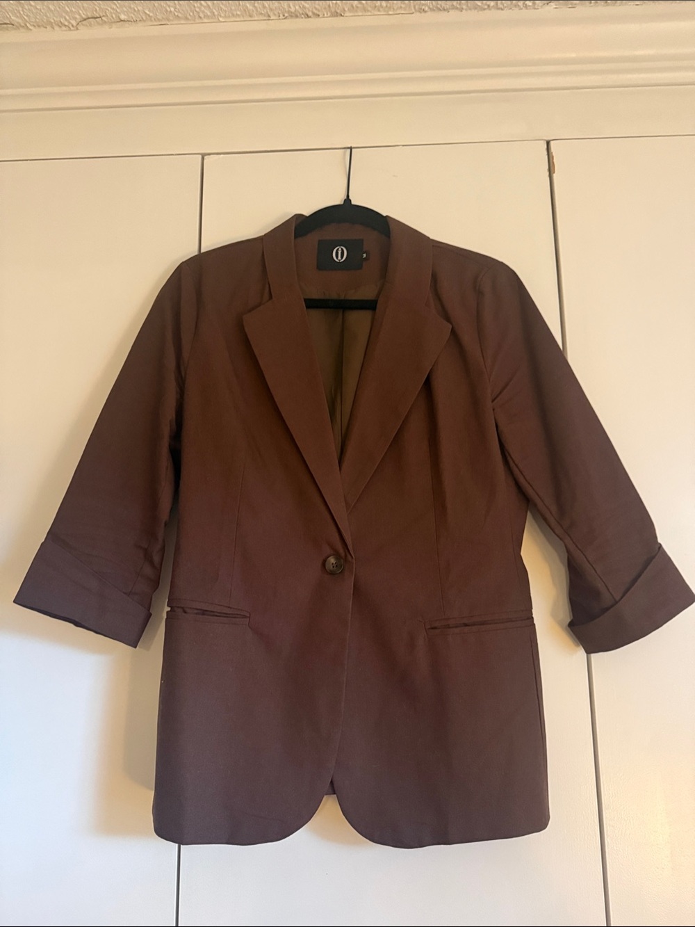 Brown Women’s Single-Button Blazer
